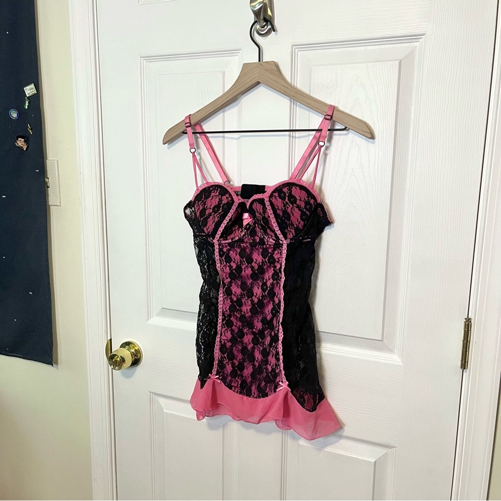 ✧･ﾟy2k hot pink bodycon slip